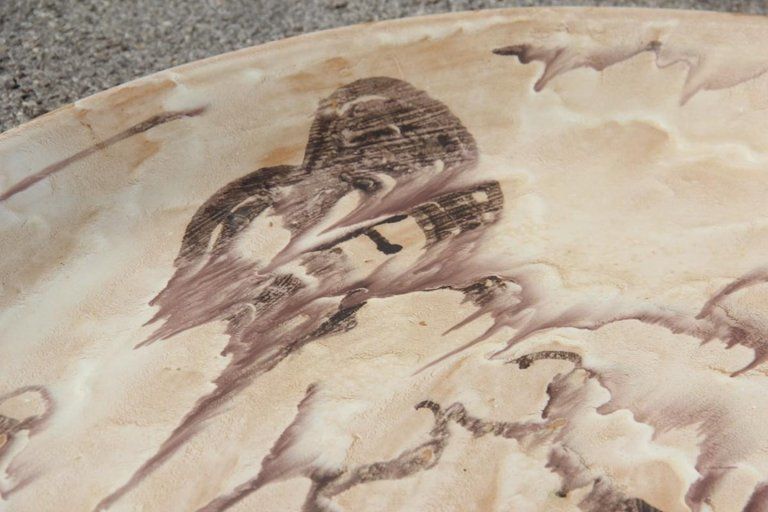 Great Plate Ceramic Glazed Woman Nude Italian Design 1960 photo for sale