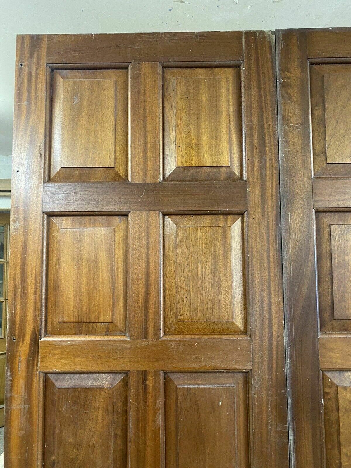 Large Pair Mahogany Front Doors Antique Period Reclaimed Old Set Double Used photo vinterior
