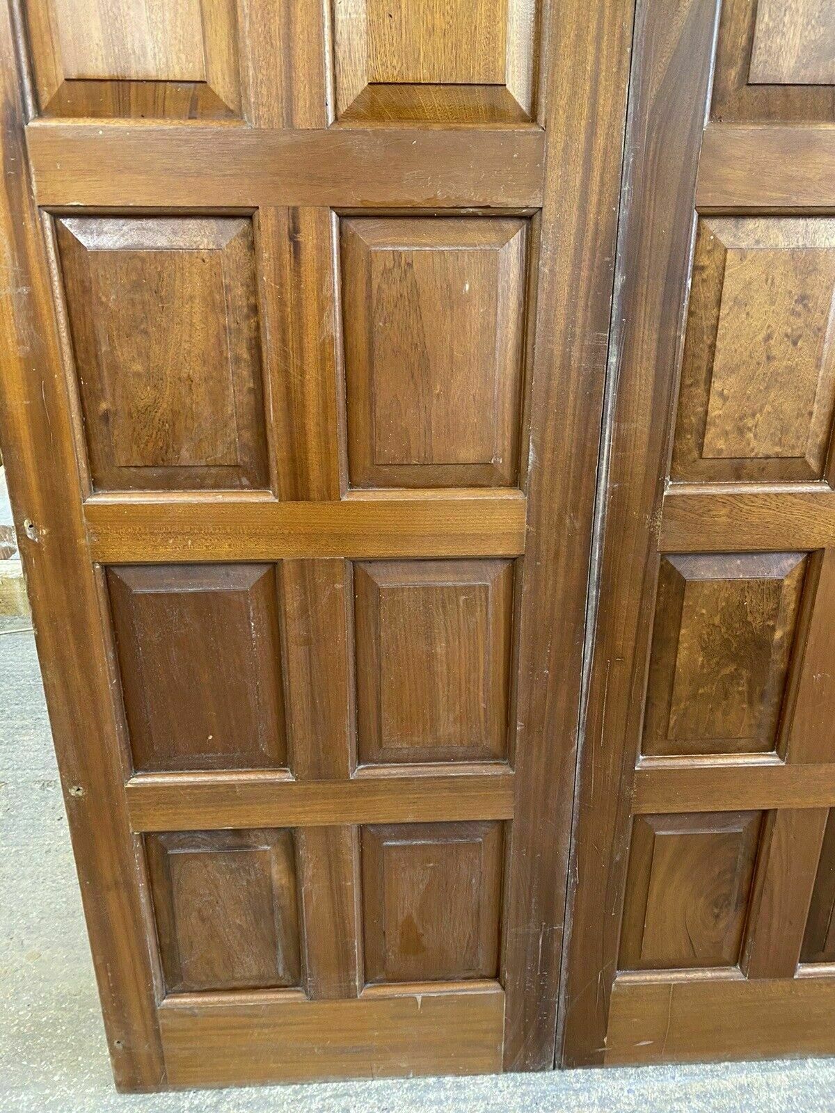 Large Pair Mahogany Front Doors Antique Period Reclaimed Old Set Double Used photo buy