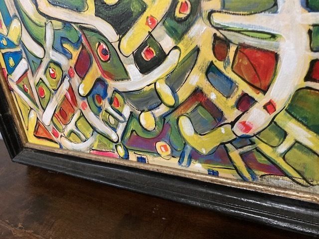 Contemporary Art Painting On Canvas Made With Acrylic Enamels. photo buy