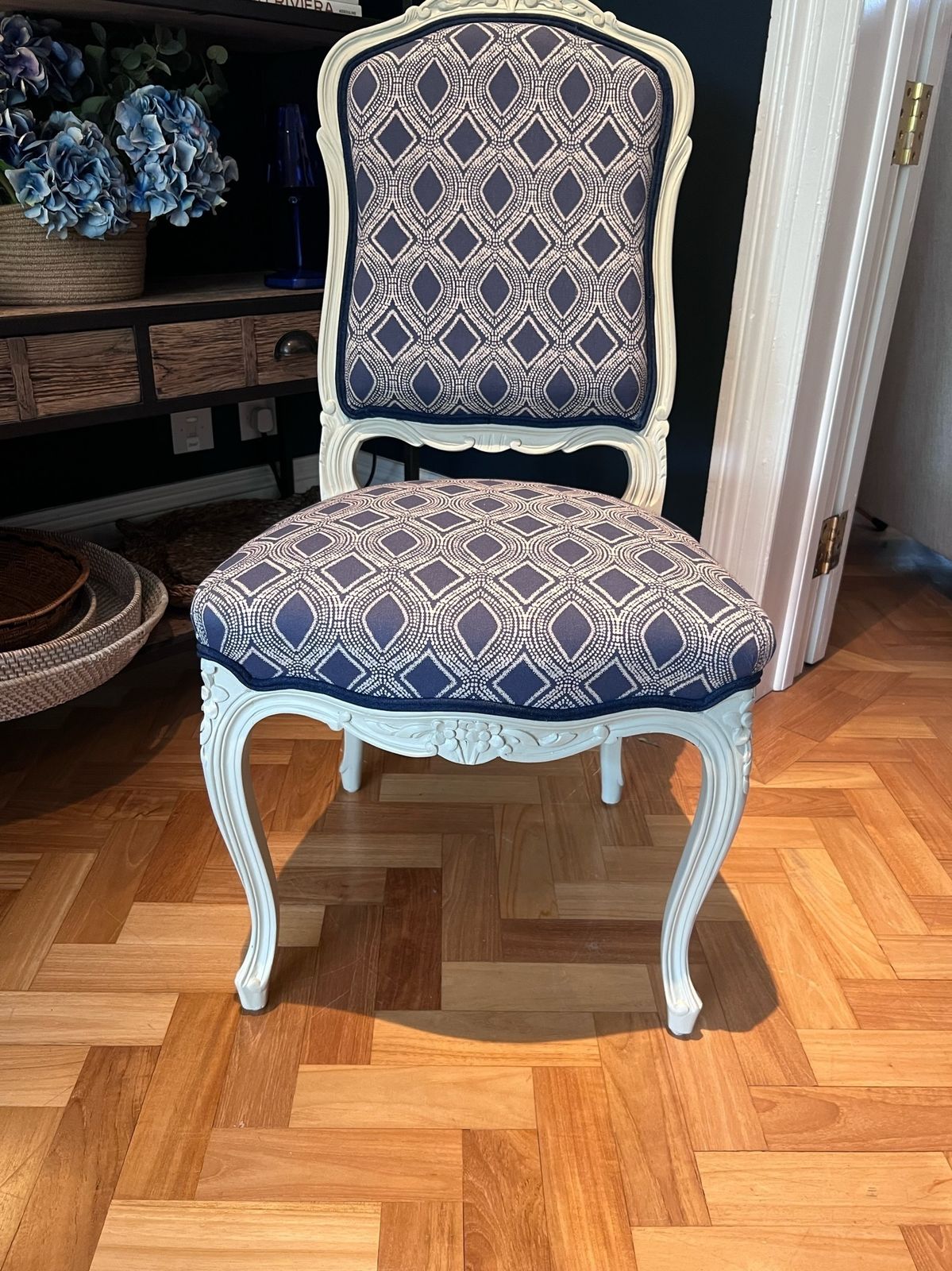 Carved Wood And Upholstery Dining Chair photo 345.0