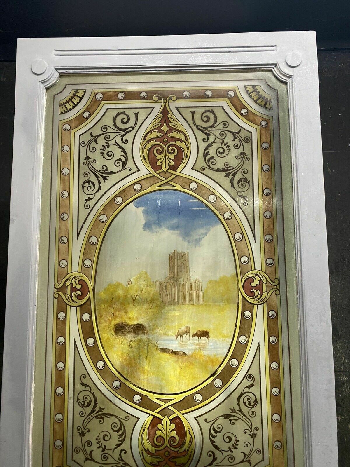 photo vintage Victorian Stained Glass Door Reclaimed Period Old Antique Vestibule Internal