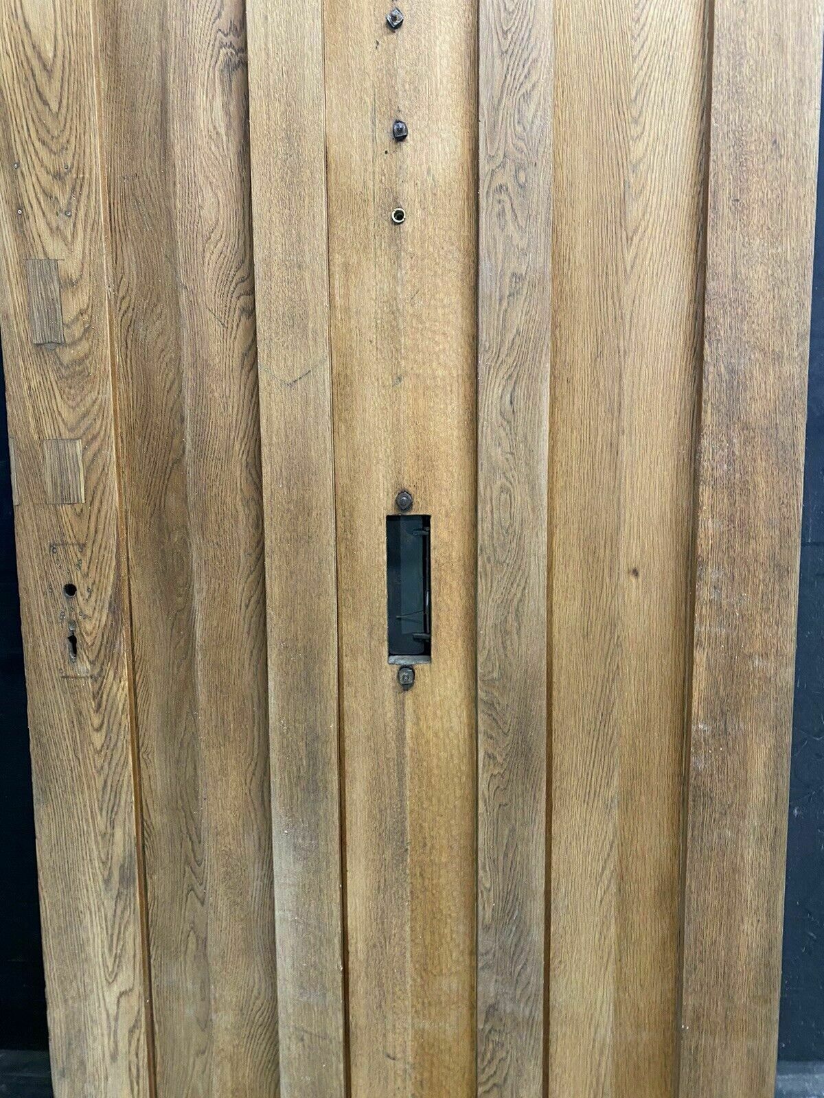Home Fixtures Solid Oak Front Door Old Period Antique Reclaimed Bronze Knocker Letterbox Wood photo