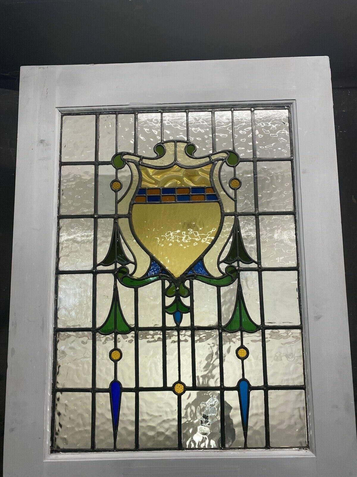 20s 30s Stained Glass Front Door Period Old Reclaimed Antique Lead Wood Refurb photo furniture
