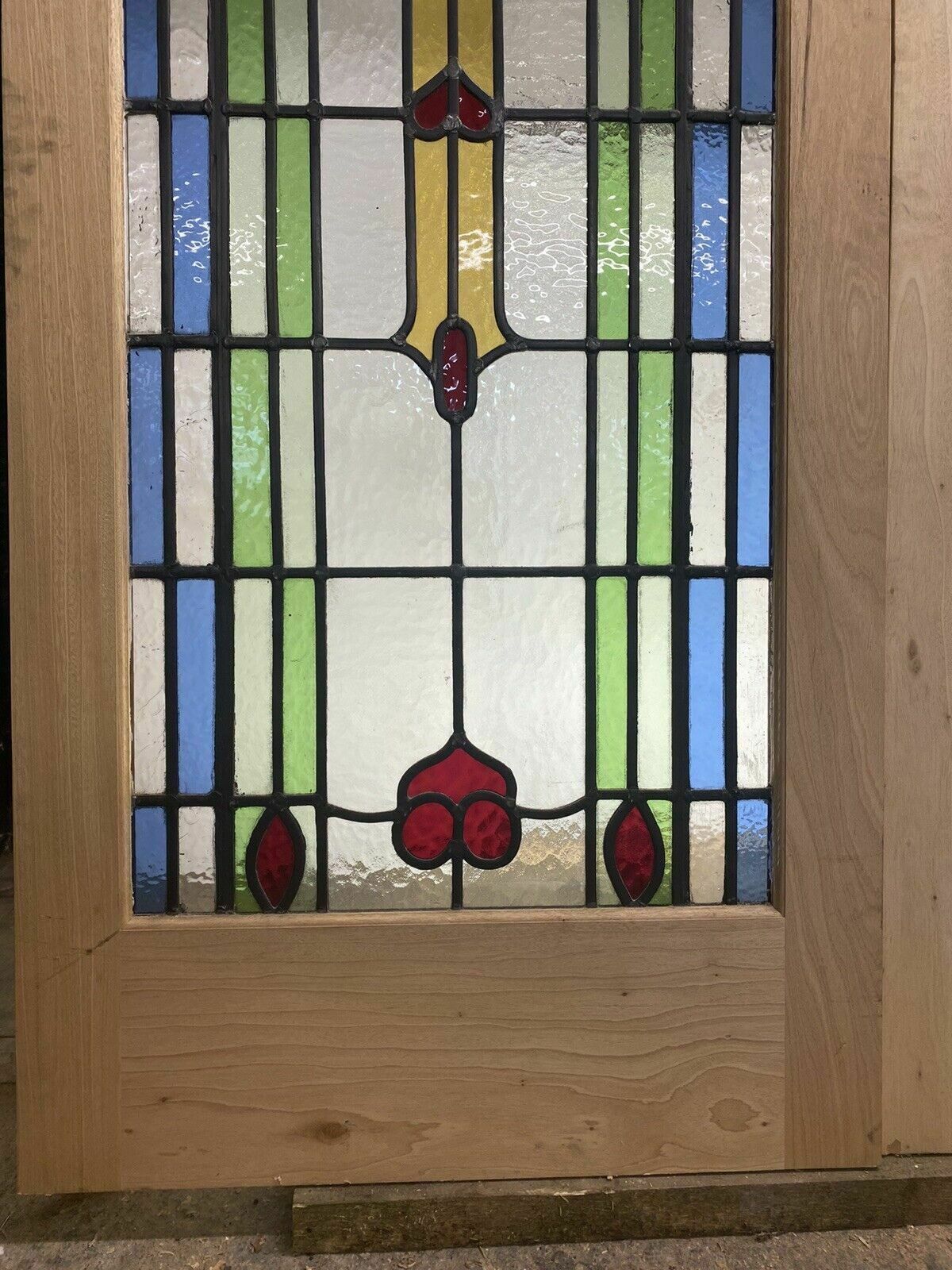 Art Deco Stained Glass French Doors Antique Period Reclaimed Old 20s 30s Leaded photo Home Fixtures