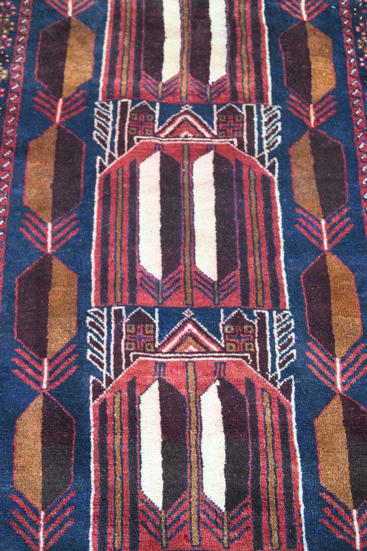 Geometric Wool Rug, Early 20th Century