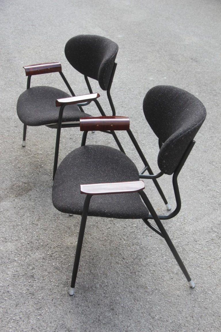 Mid Century Modern Chairs Gastone Rinaldi For Rima Design 1950s Black photo for sale