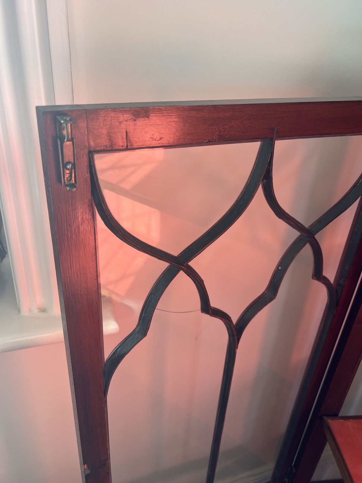 Edwardian Inlaid Glass And Mahogany Display Cabinet photo Furniture