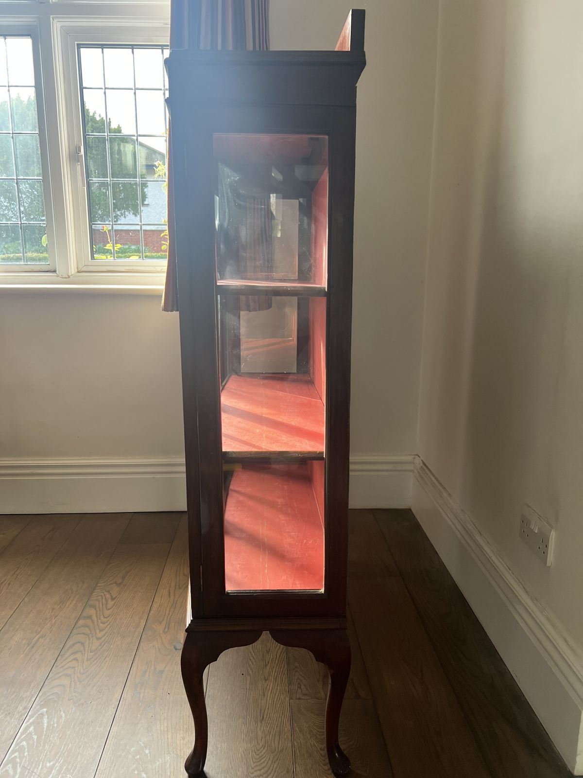 Furniture Edwardian Inlaid Glass And Mahogany Display Cabinet photo