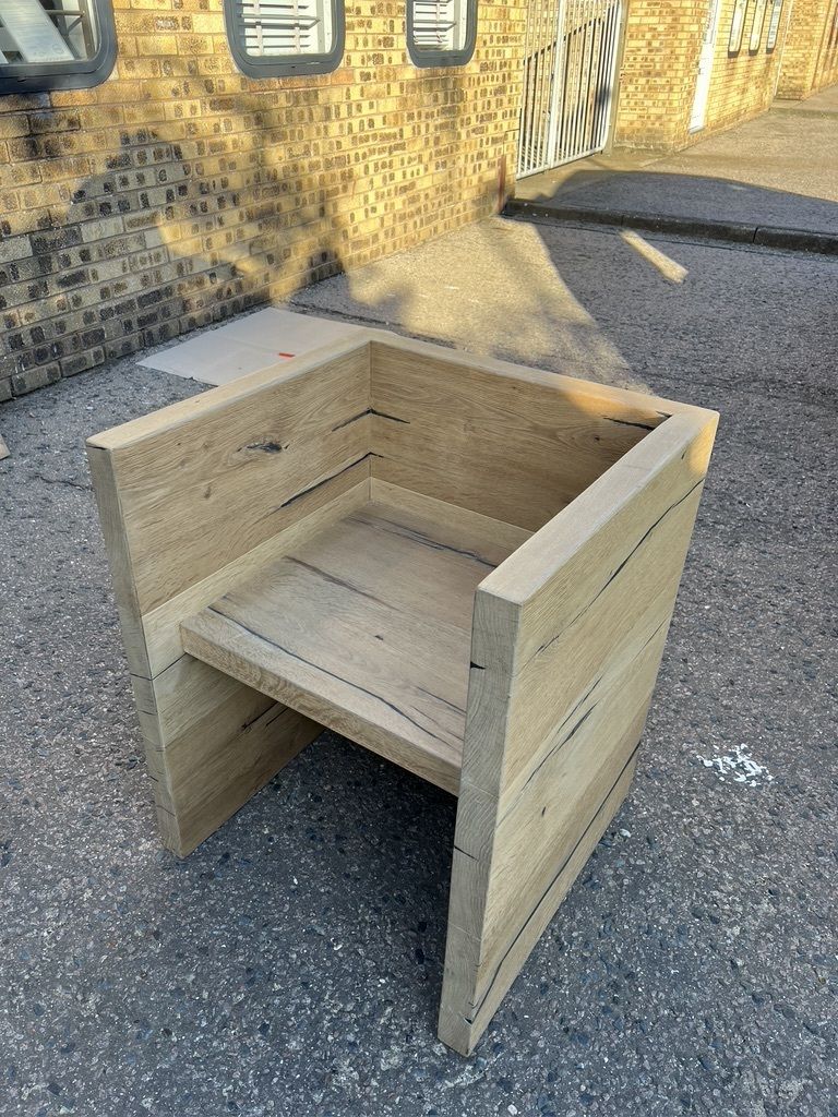 Beautiful Engineered Black Forest Oak Chair. Very Heavy And Substantial. Statement Piece