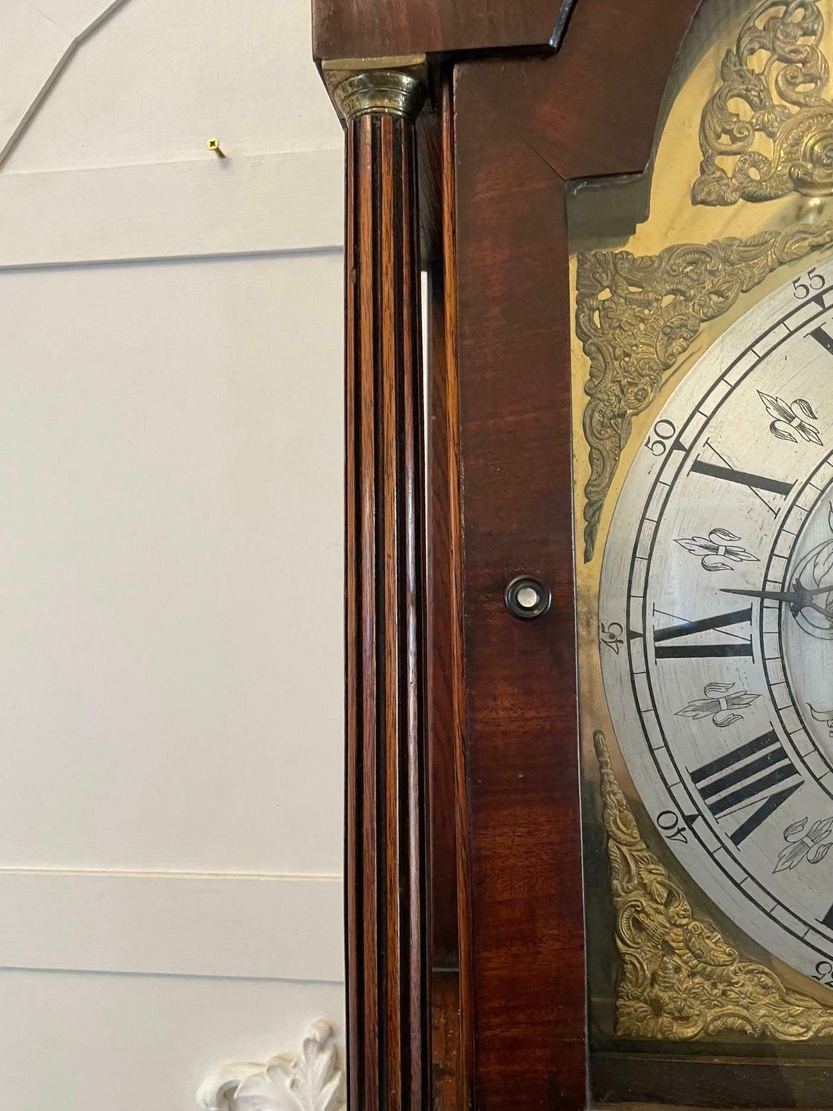 photo vinterior Antique George III Quality Eight Day Brass Face Oak Longcase Clock