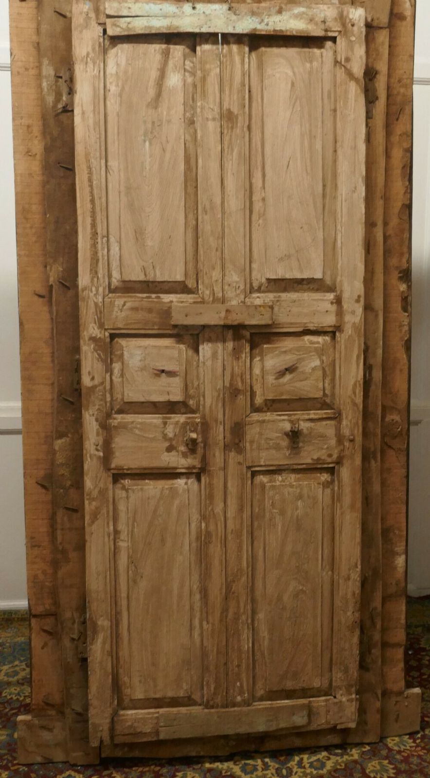 Anglo Indian Painted Doors In Original Frame, Wall Art photo 1680.0