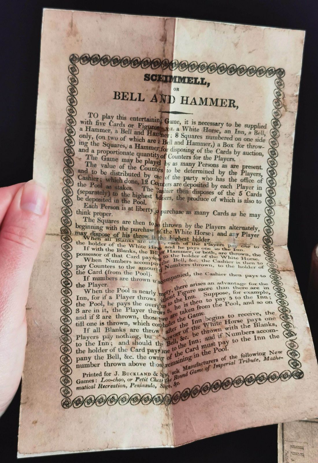 Rare Antique Regency Era Parlour Game, Schimmell Or Bell And Hammer photo vintage