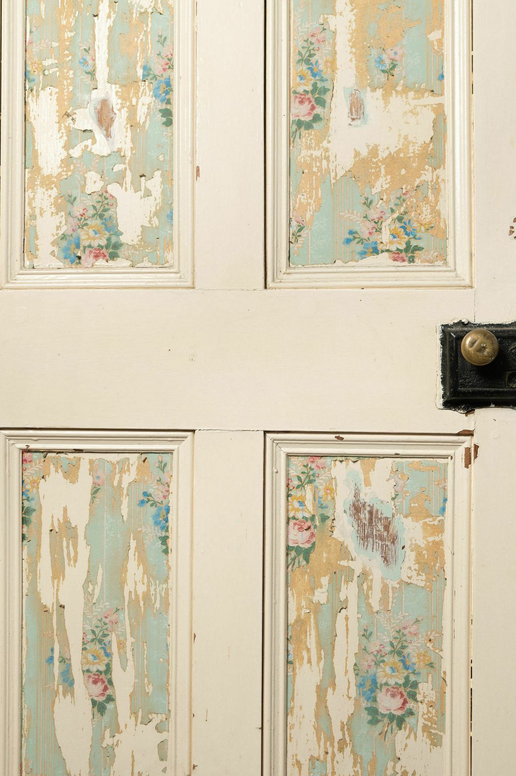 Old Door With Pretty Wallpaper photo for sale