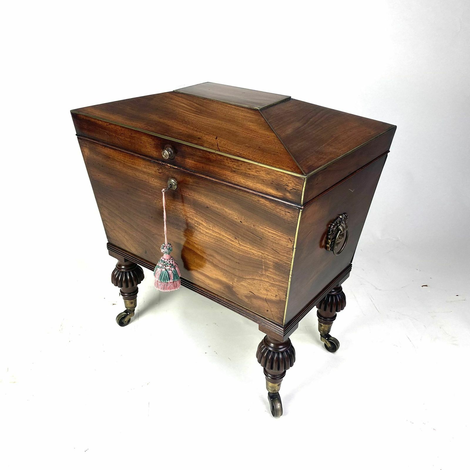 Small Regency Mahogany Sarcophagus Shaped Cellarette