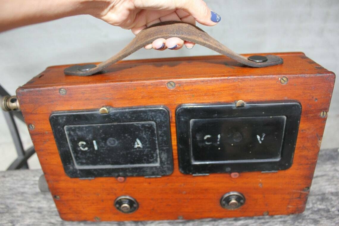 photo for sale Vintage Rare Volt And Ammeter, Combined Measuring Device Made In England 30's Navigational Military Tool Collectible