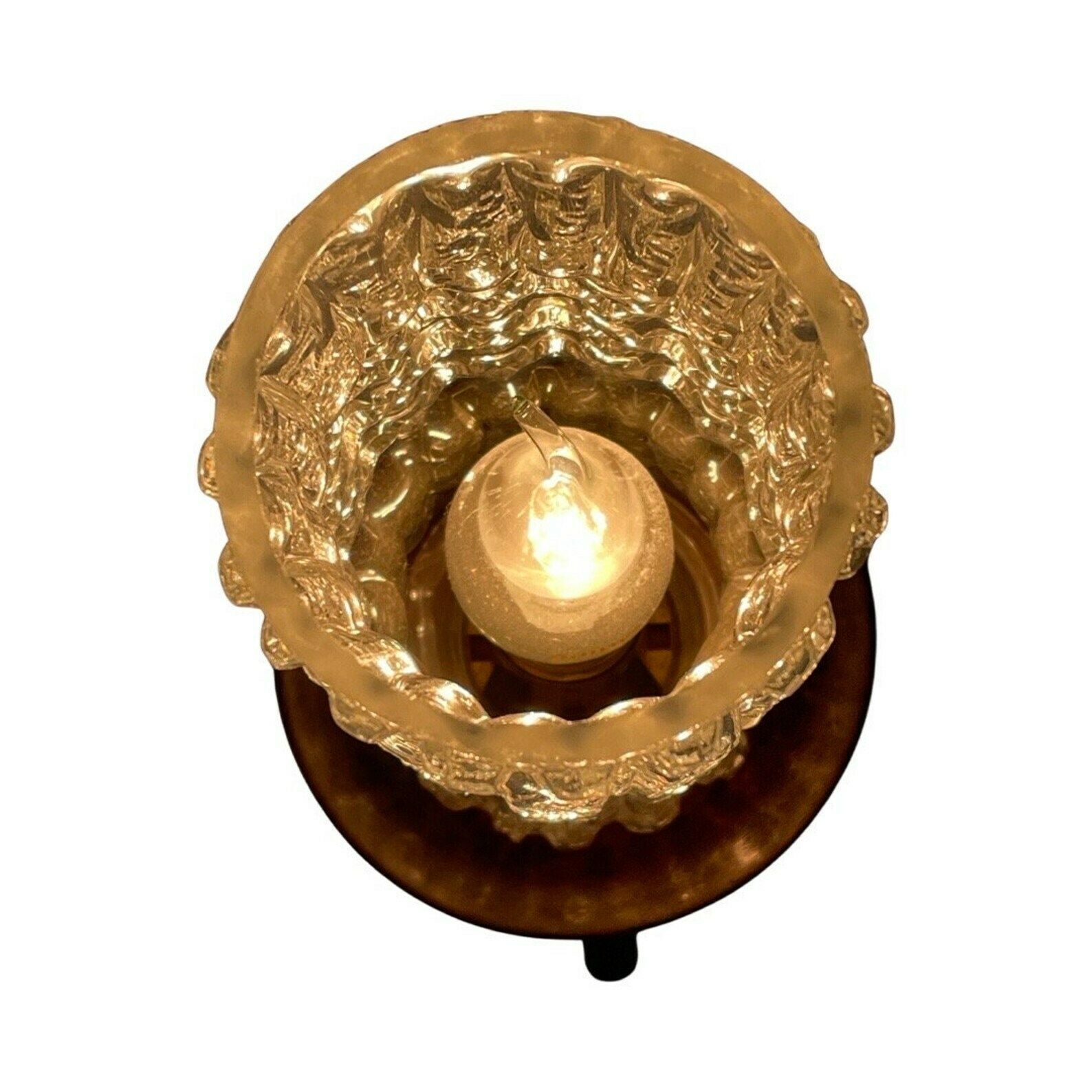 1950's   Table Lamp Of Teak Base And Glass Shade   Mid Century Modern photo for sale