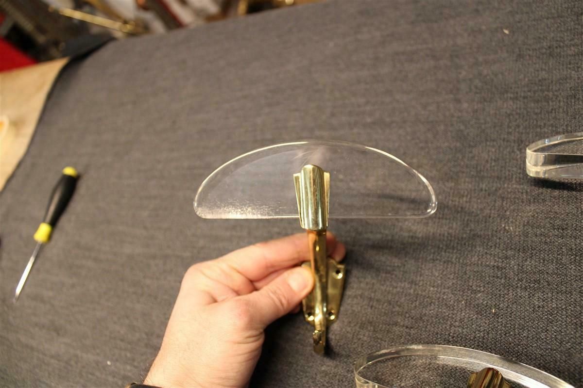 Coat Hangers In Lucite And Solid Brass Italian 1950s Mid Century Design photo vinterior