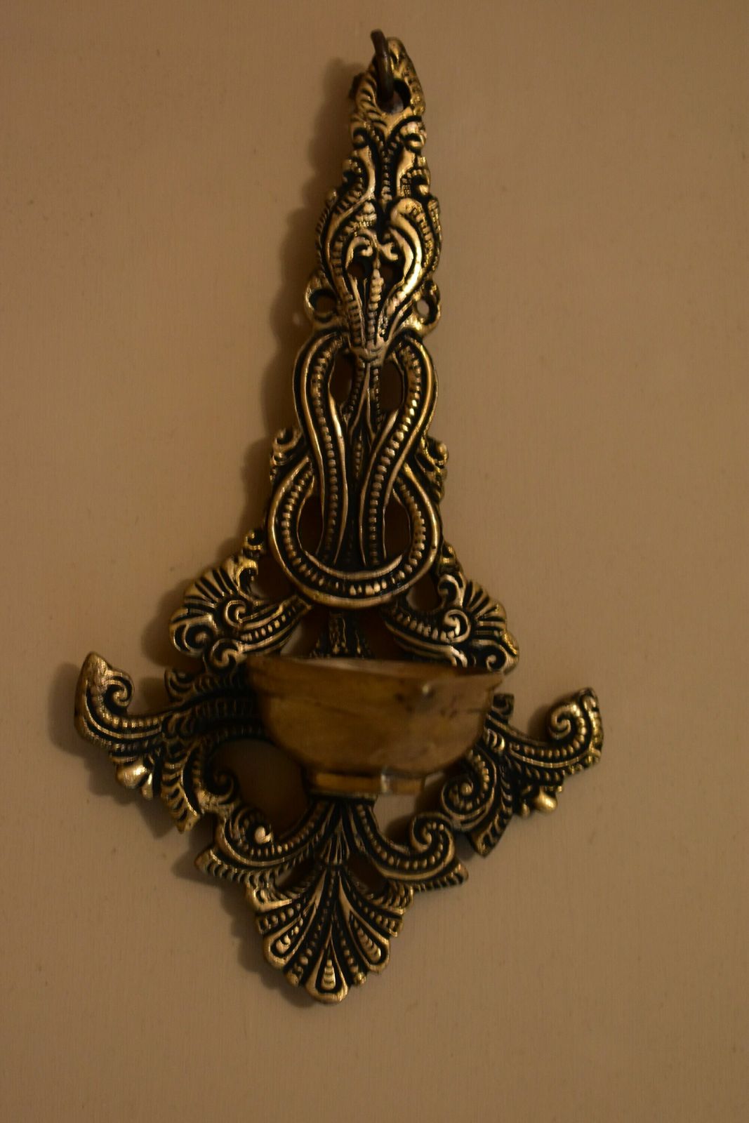 Brass Wall Mounted Oil Lamp | Victorian Vintage Brass Oil Lamp | Wall Mounted Oil Candle | Antique Effect Lamp photo furniture