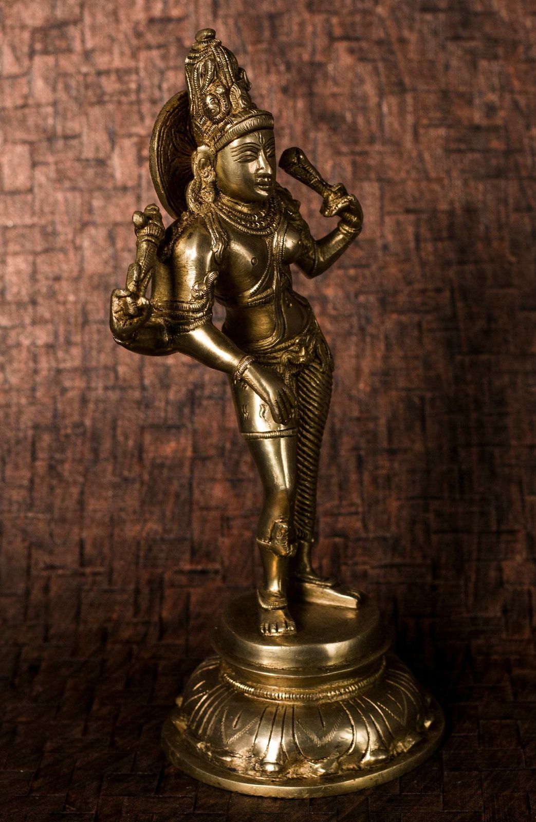Large Brass Dancing Girl Sculpture | Female Oriental Statue | Beautiful Brass Woman Figurine photo for sale