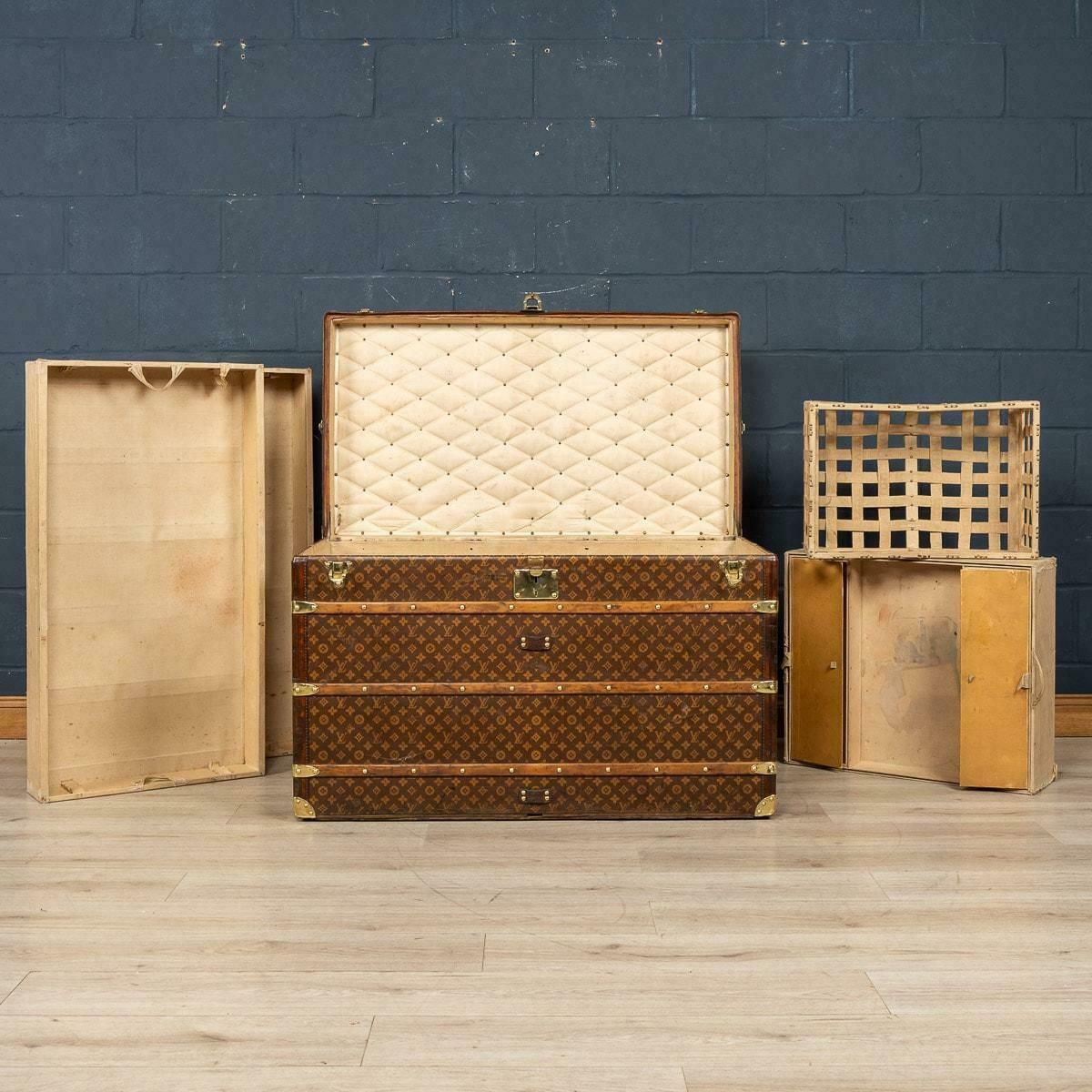 20th Century Louis Vuitton "Malle Haute" In Monogram Canvas, France, C.1910 photo vintage
