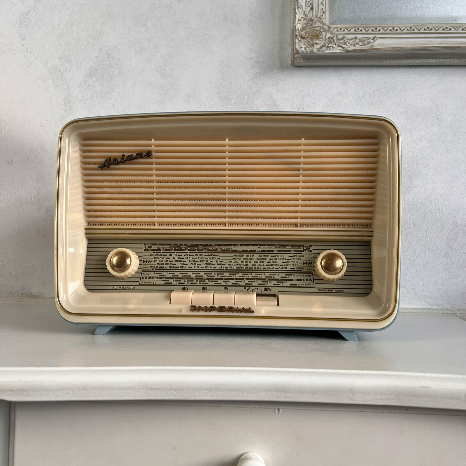 Vintage Radio Ariane 414 Imperial, Rundfunk Und Fernseh Upcycled photo for sale