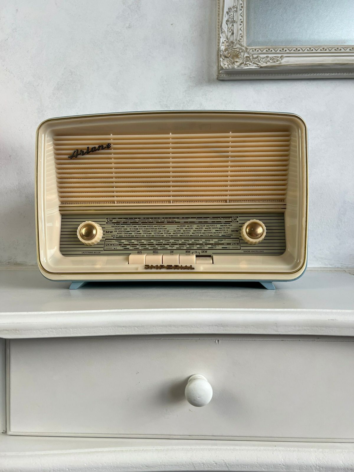 Vintage Radio Ariane 414 Imperial, Rundfunk Und Fernseh Upcycled photo buy