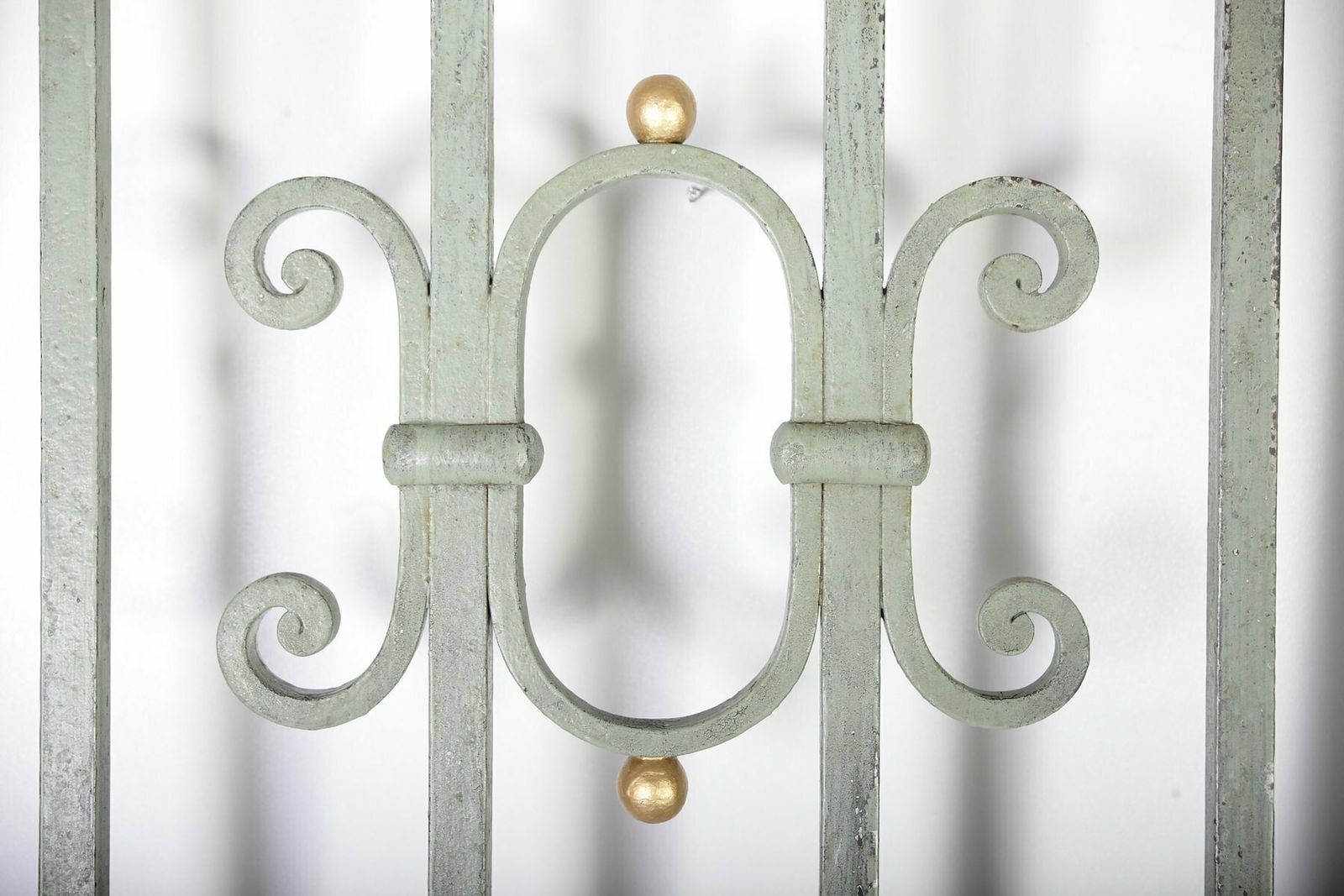 photo for sale Set Of 2 Antique Green Interior Iron Wrought Double Doors, Bohemia, 1880s