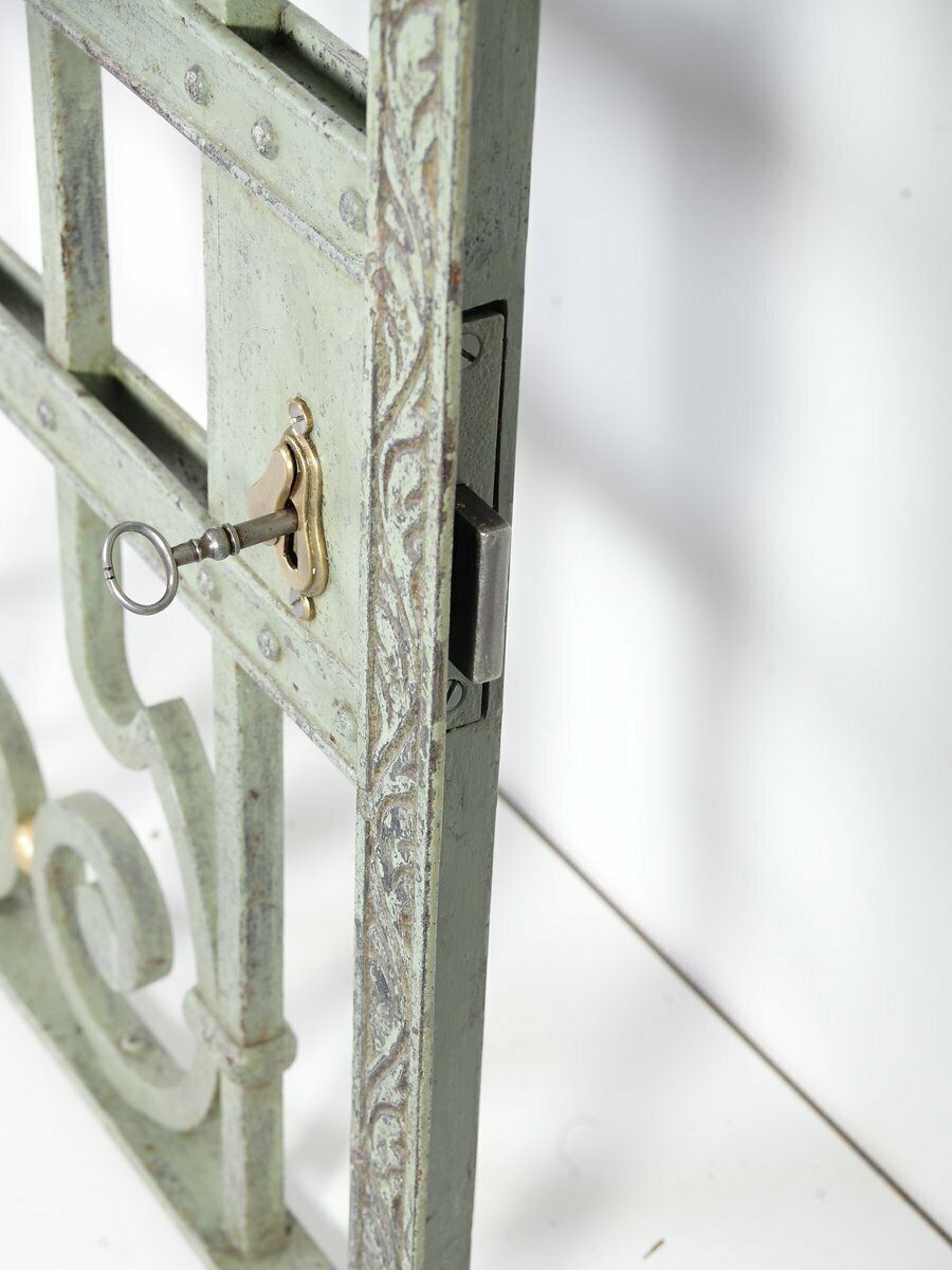 photo buy Set Of 2 Antique Green Interior Iron Wrought Double Doors, Bohemia, 1880s