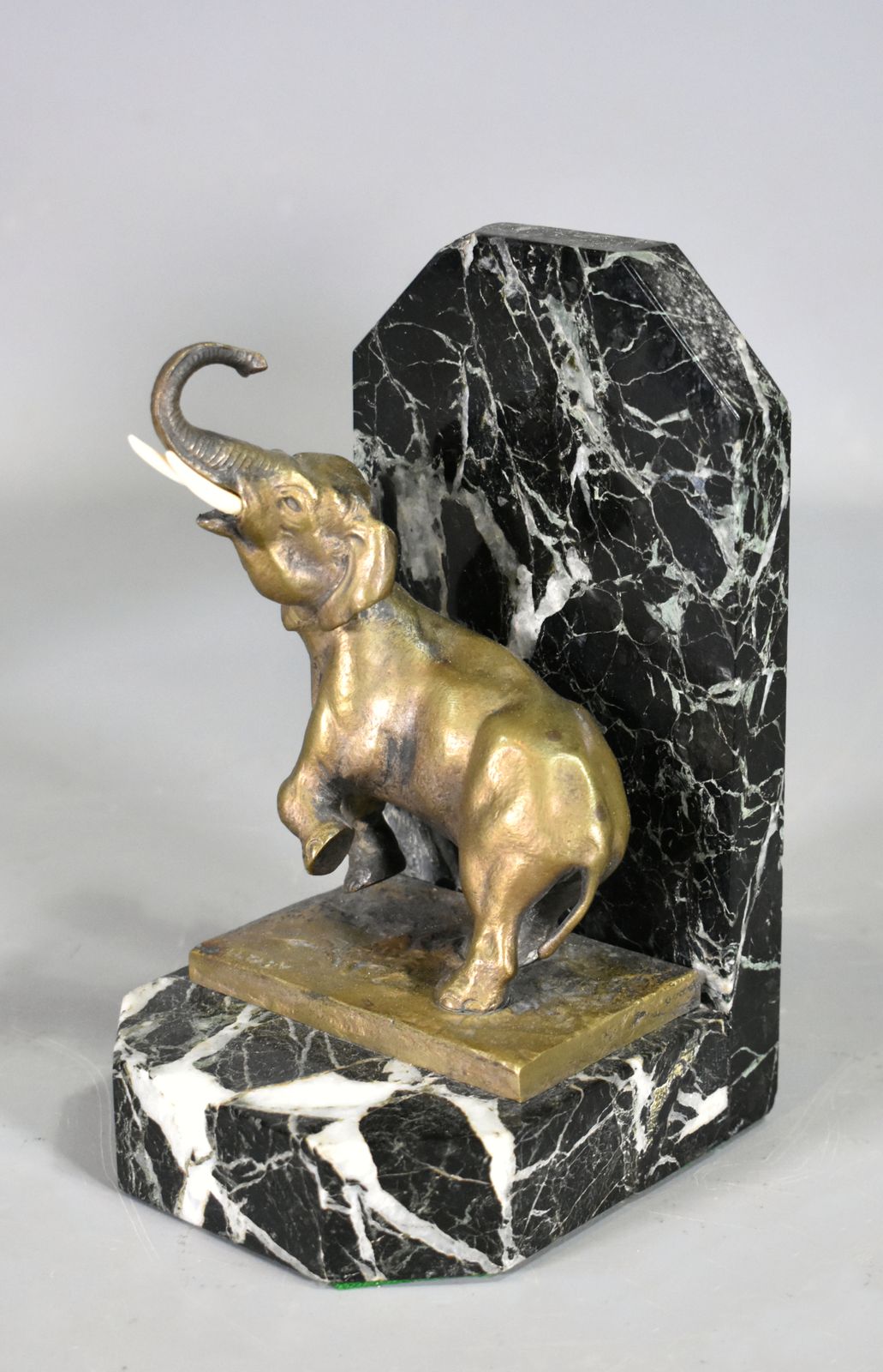 photo for sale Pair Of French Art Deco Bookends Signed H Fady In Bronze