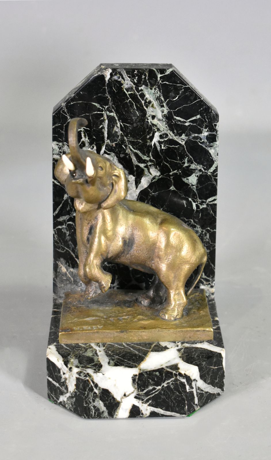 Home Decor Pair Of French Art Deco Bookends Signed H Fady In Bronze photo