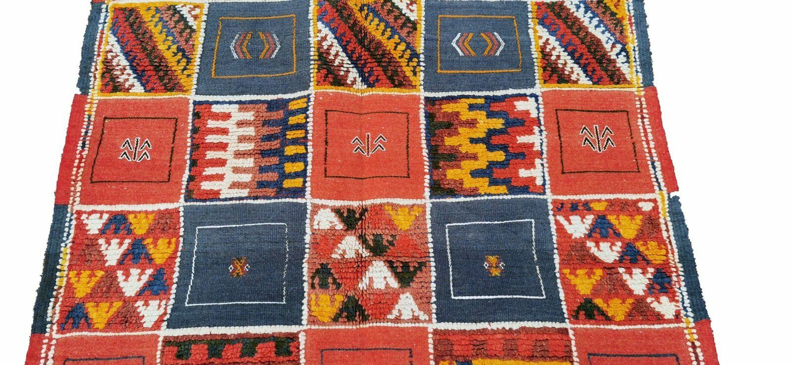 R581  Colourful Tribal Handmade Moroccan Rug. Medium Berber Carpet photo Textiles