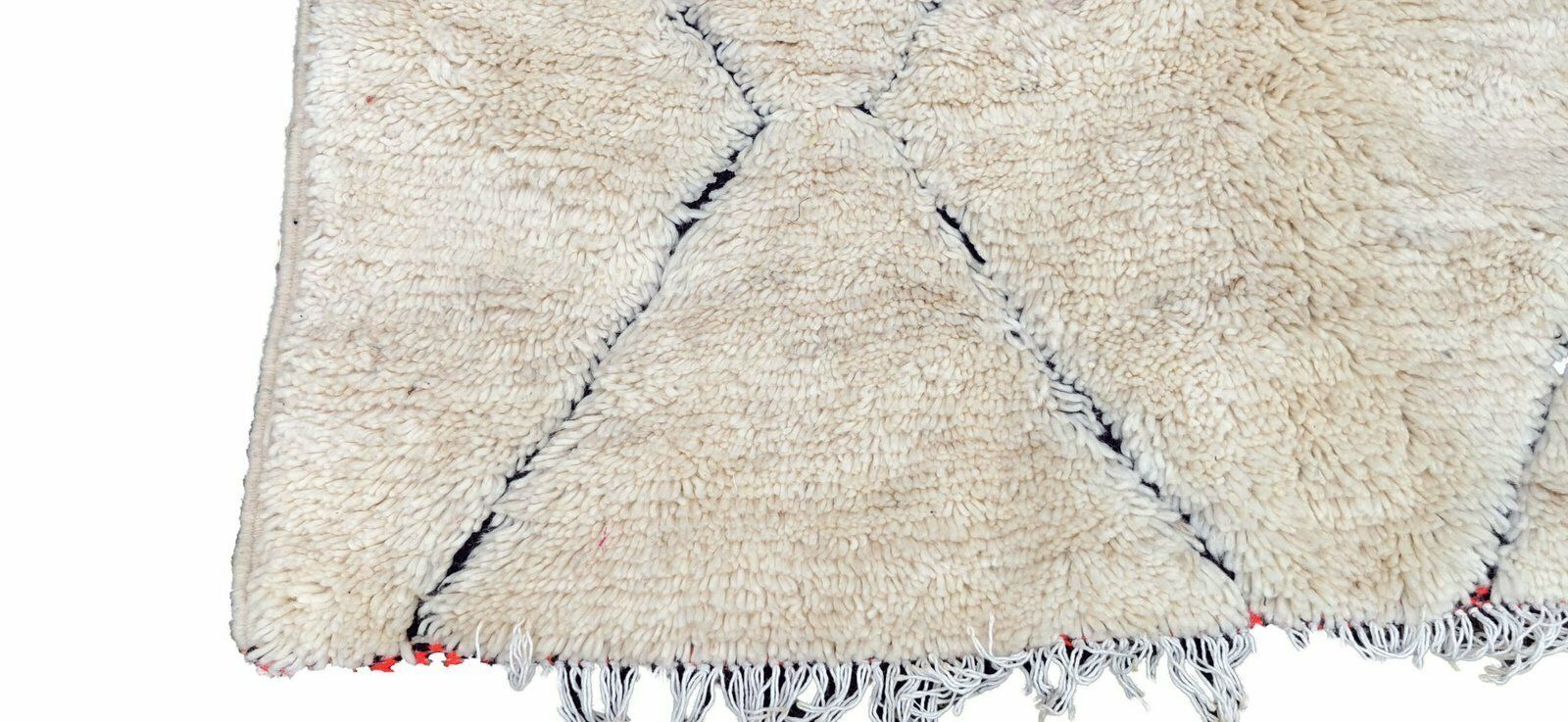 2bl8549 Genuine Moroccan Beni Ouarain Rug. Natural Wool. 8.5×4.9ft photo Textiles