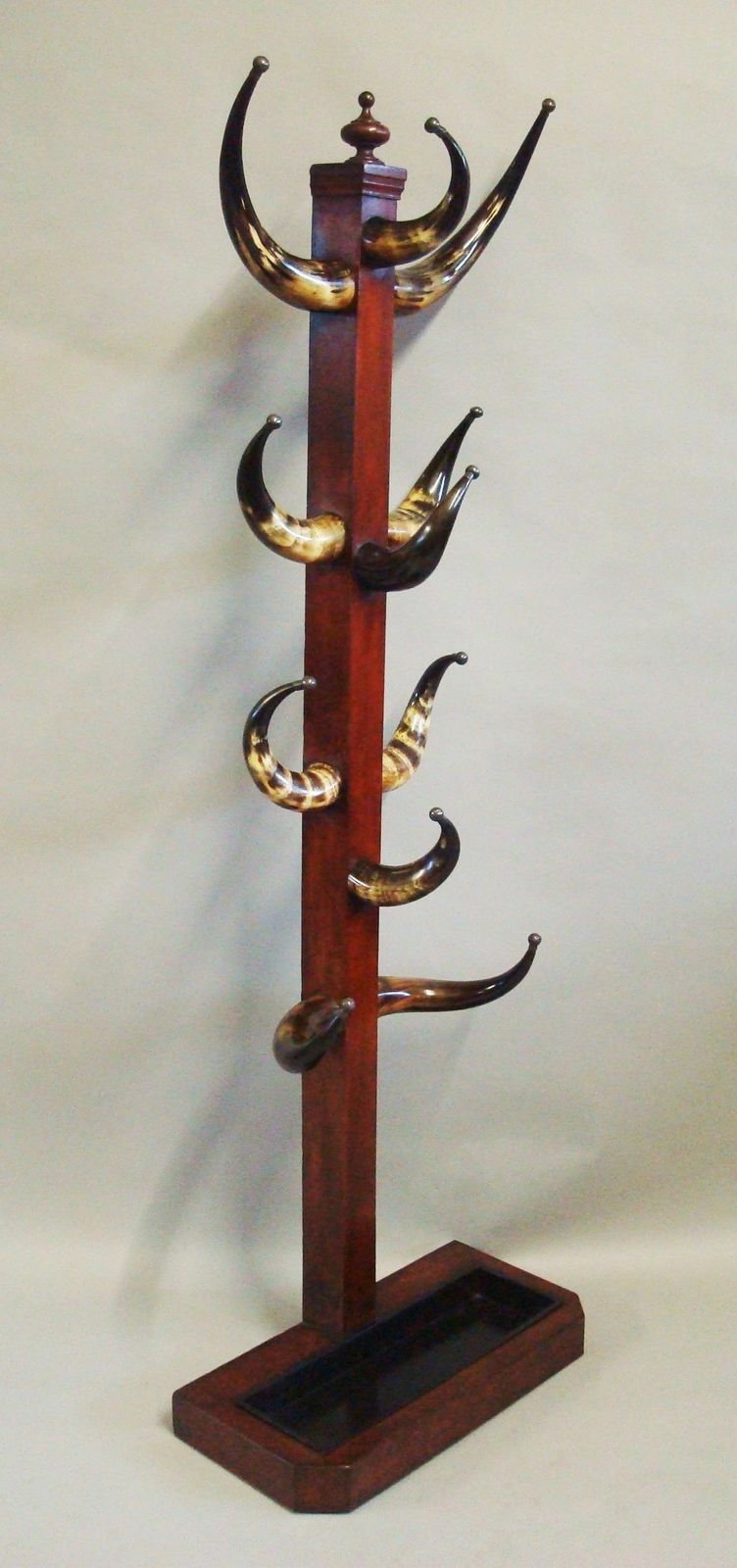 19th Century Cow Horn And Oak Hall Stand photo furniture