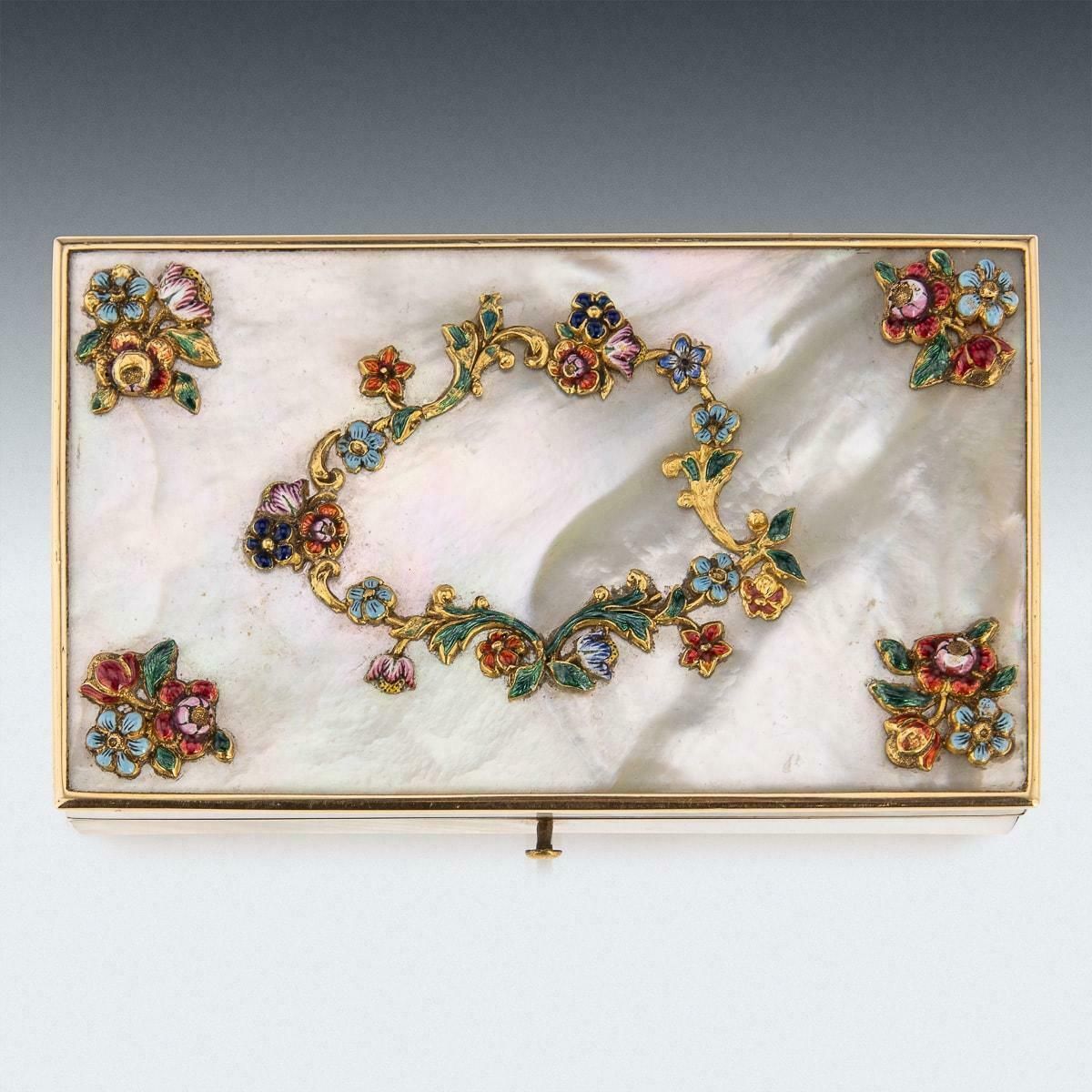 19th Century French Gold Mounted & Mother Of Pearl Etui Set, C.1870 photo for sale