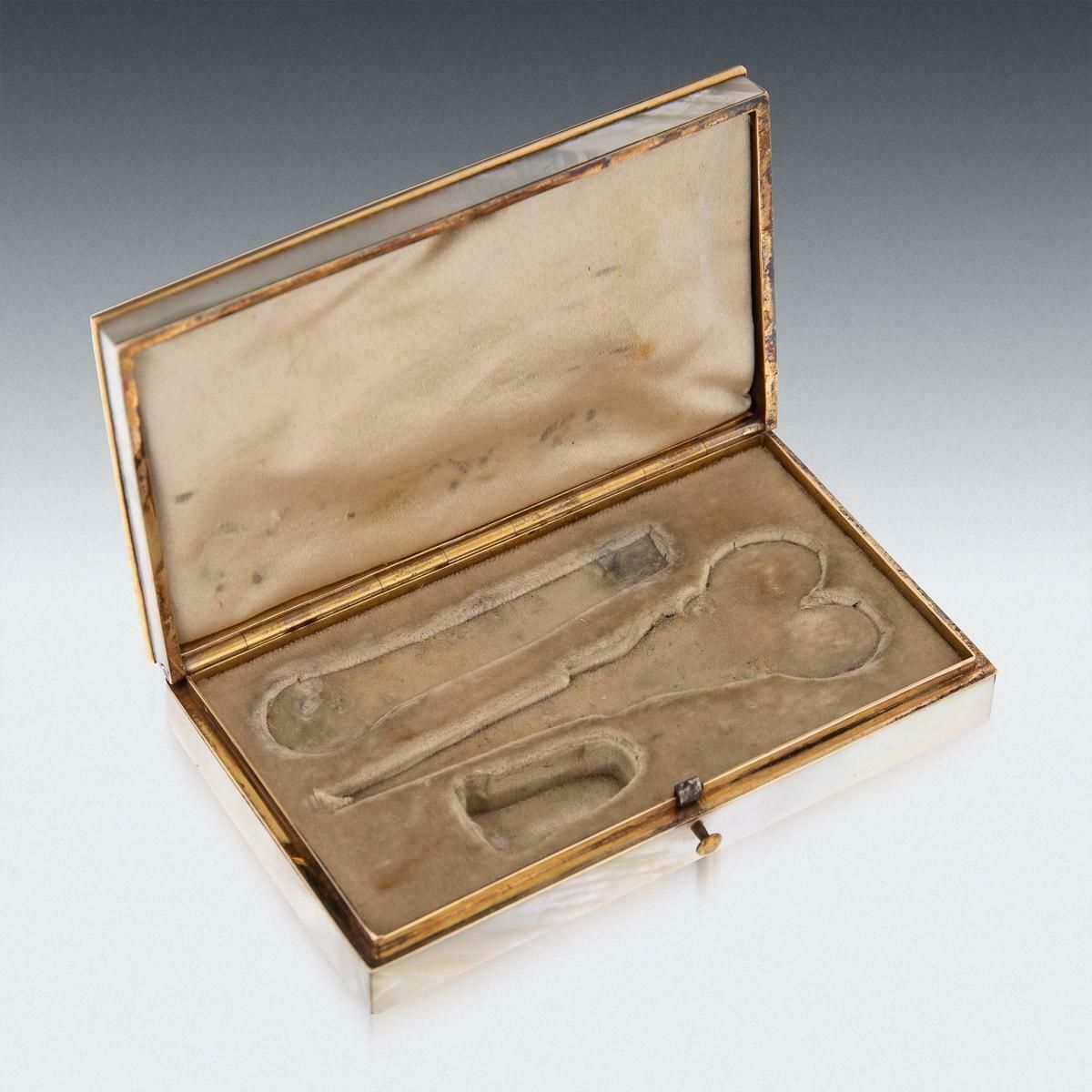 19th Century French Gold Mounted & Mother Of Pearl Etui Set, C.1870 photo buy