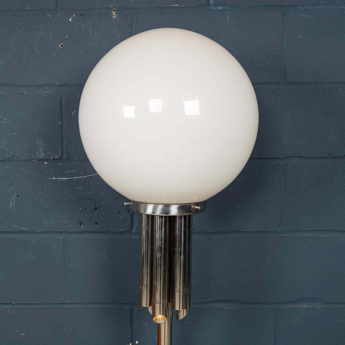 20th Century Floor Lamp With Hand Blown Venetian Glass Shade, Murano Italy photo vinterior