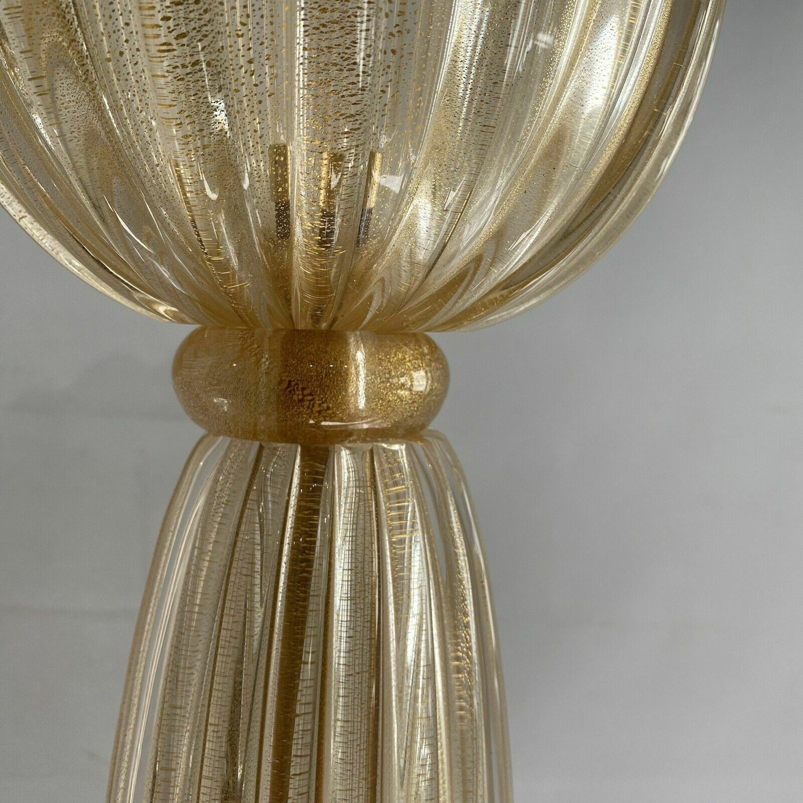 Signed Archimede Seguso Murano Glass Floor Lamp Gold Italian Art Deco 1980s photo furniture