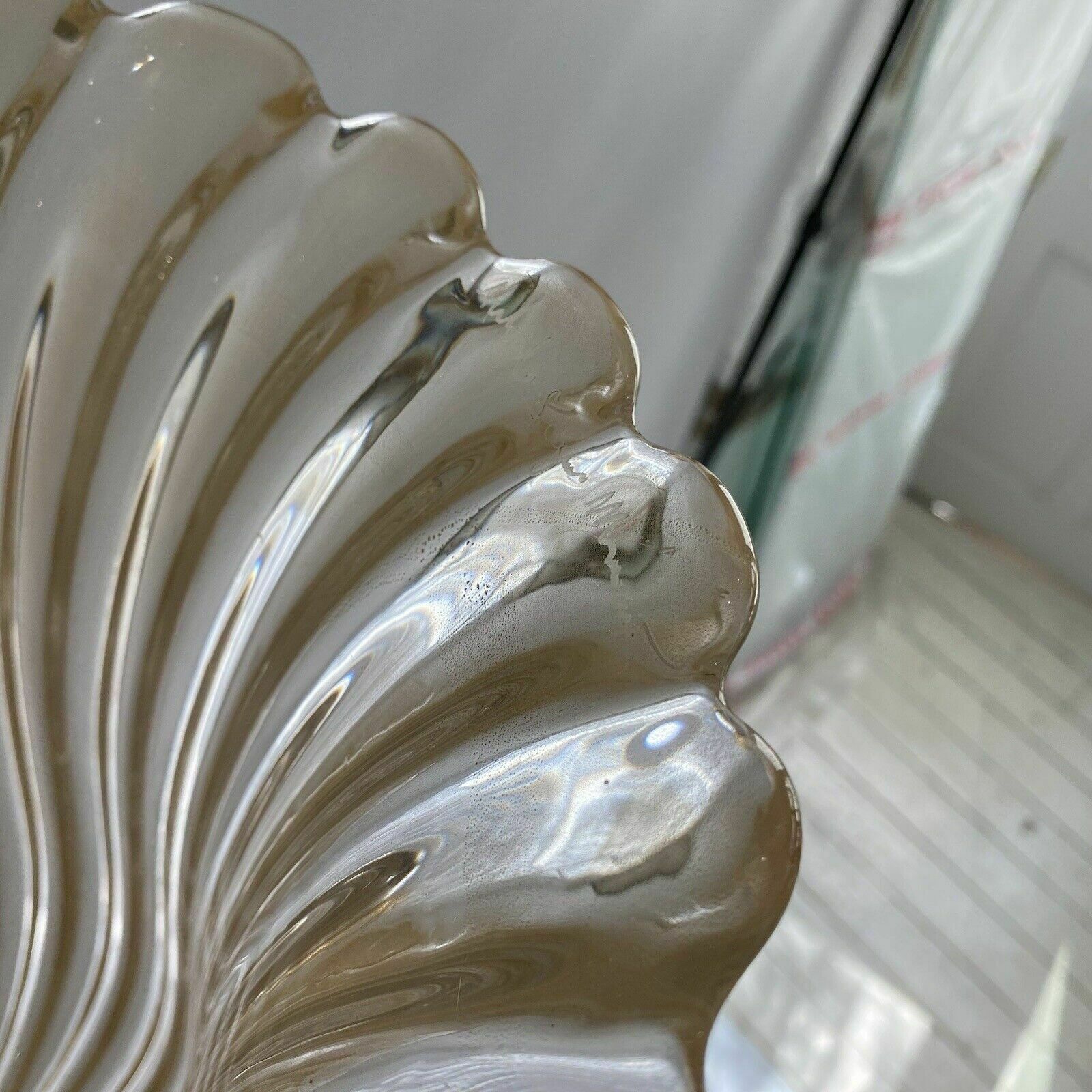 Signed Archimede Seguso Murano Glass Floor Lamp Gold Italian Art Deco 1980s photo for sale