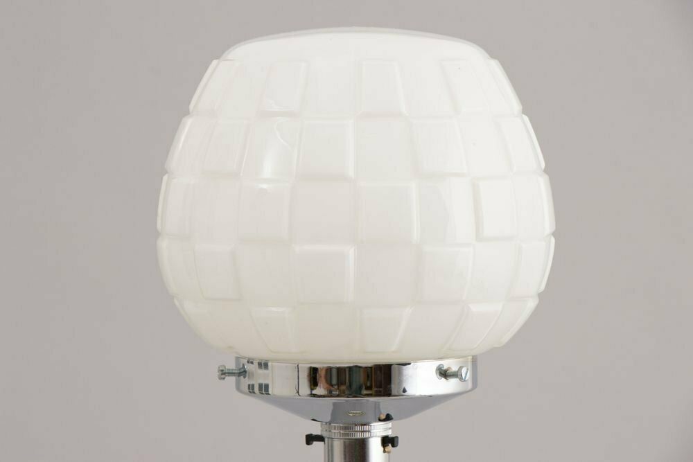 British Modernist Art Deco Table Lamp With Original Opal Glass Shade C.1930 photo furniture