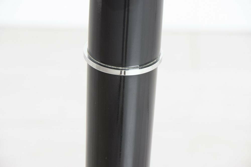 French Art Deco Black Lacquer Floor Lamp With New Silk Lampshade C.1930 photo 1450.0