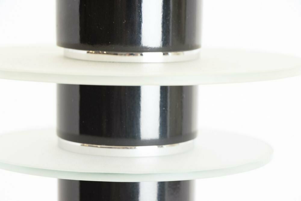 French Art Deco Black Lacquer Floor Lamp With New Silk Lampshade C.1930 photo vintage