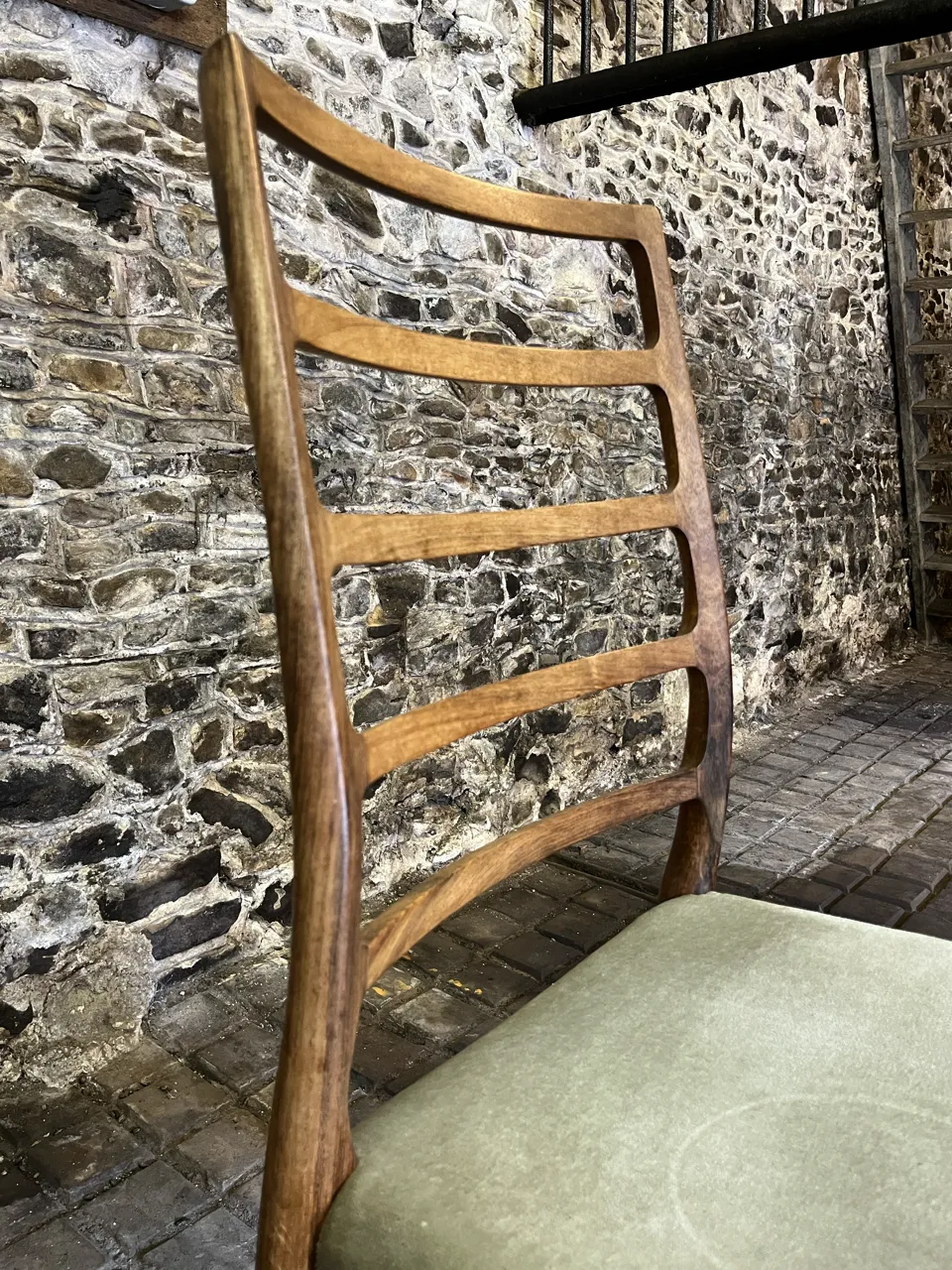 Set Of Eight (8) Danish Jl Møller High Ladder Back Dining Chairs, 1960s photo 4500.0
