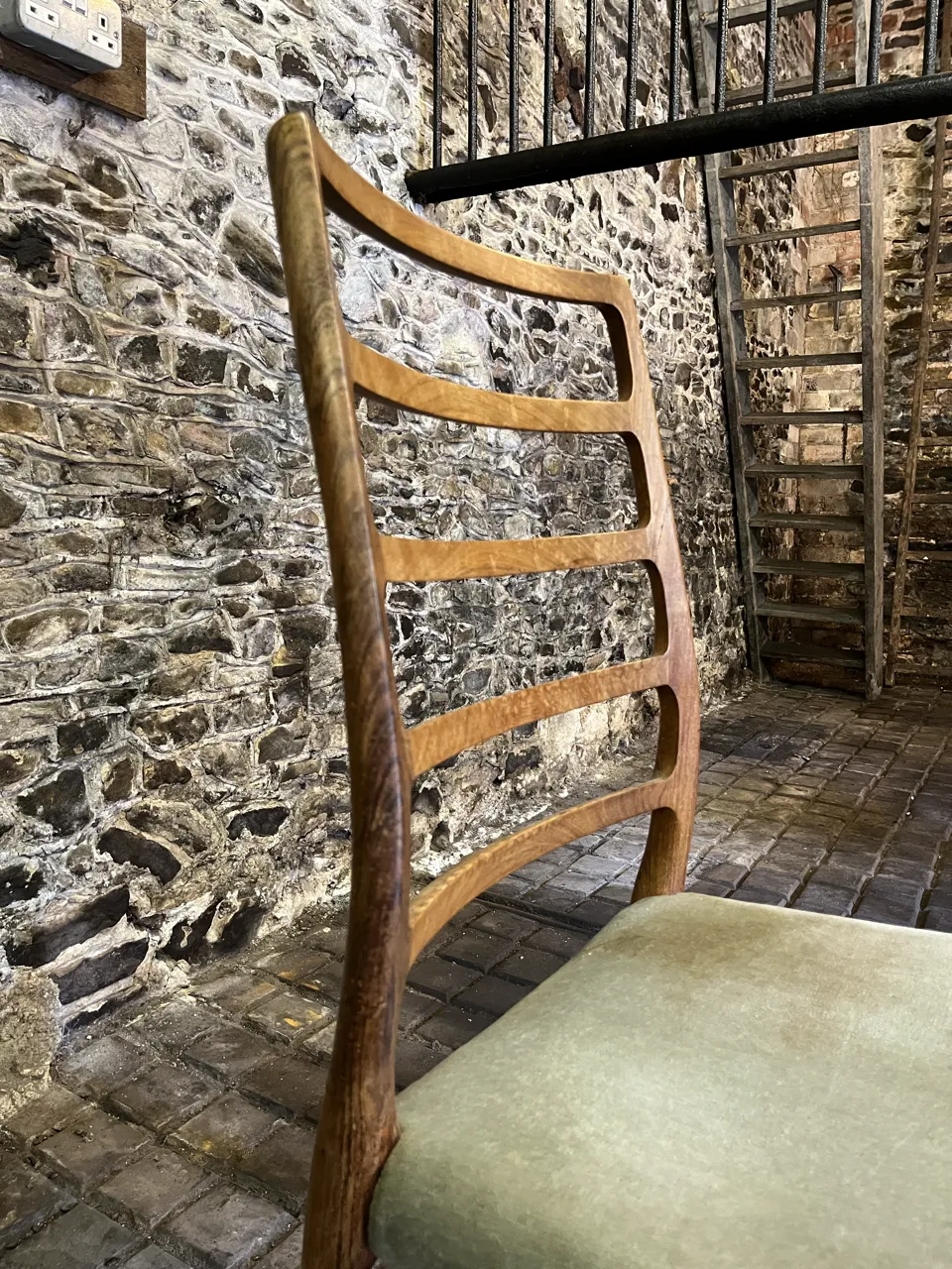 Furniture Set Of Eight (8) Danish Jl Møller High Ladder Back Dining Chairs, 1960s photo