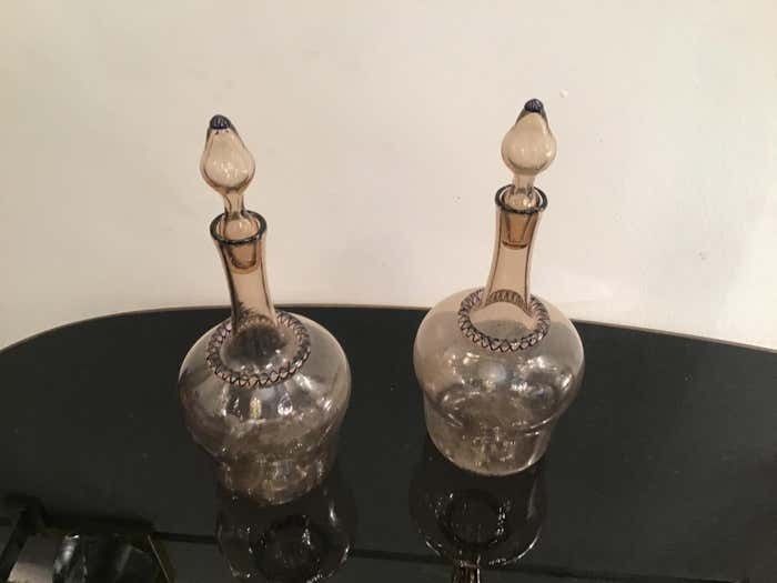 Venini Water And Wine Bottles Murano Glass, 1950, Italy photo 1338.0