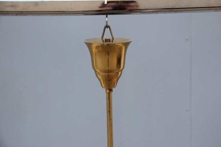 Mid Century Italian Chandelier Brass Green Glass 1950 Gold Crystal photo Lighting