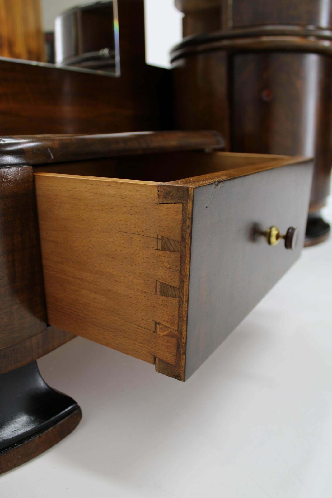 3386.0 1930s Art Deco Toilet Cabinet With Mirror In Walnut, Czechoslovakia photo
