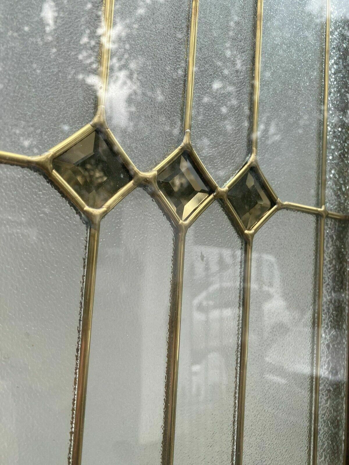 Bespoke Textured Glass French Doors Antique Period Reclaimed Gold Leaded Unique photo vintage