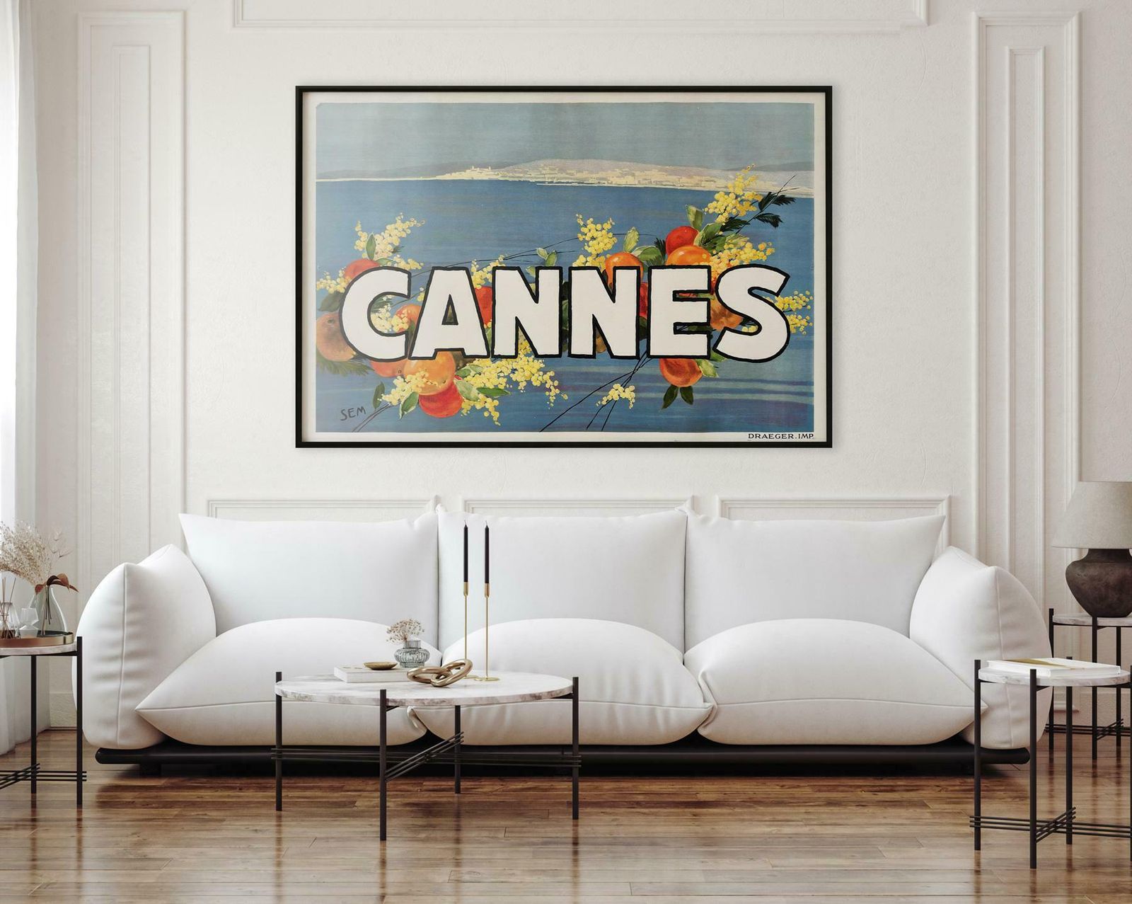 Cannes 1930 French Advertising Travel Poster, George Goursat photo furniture