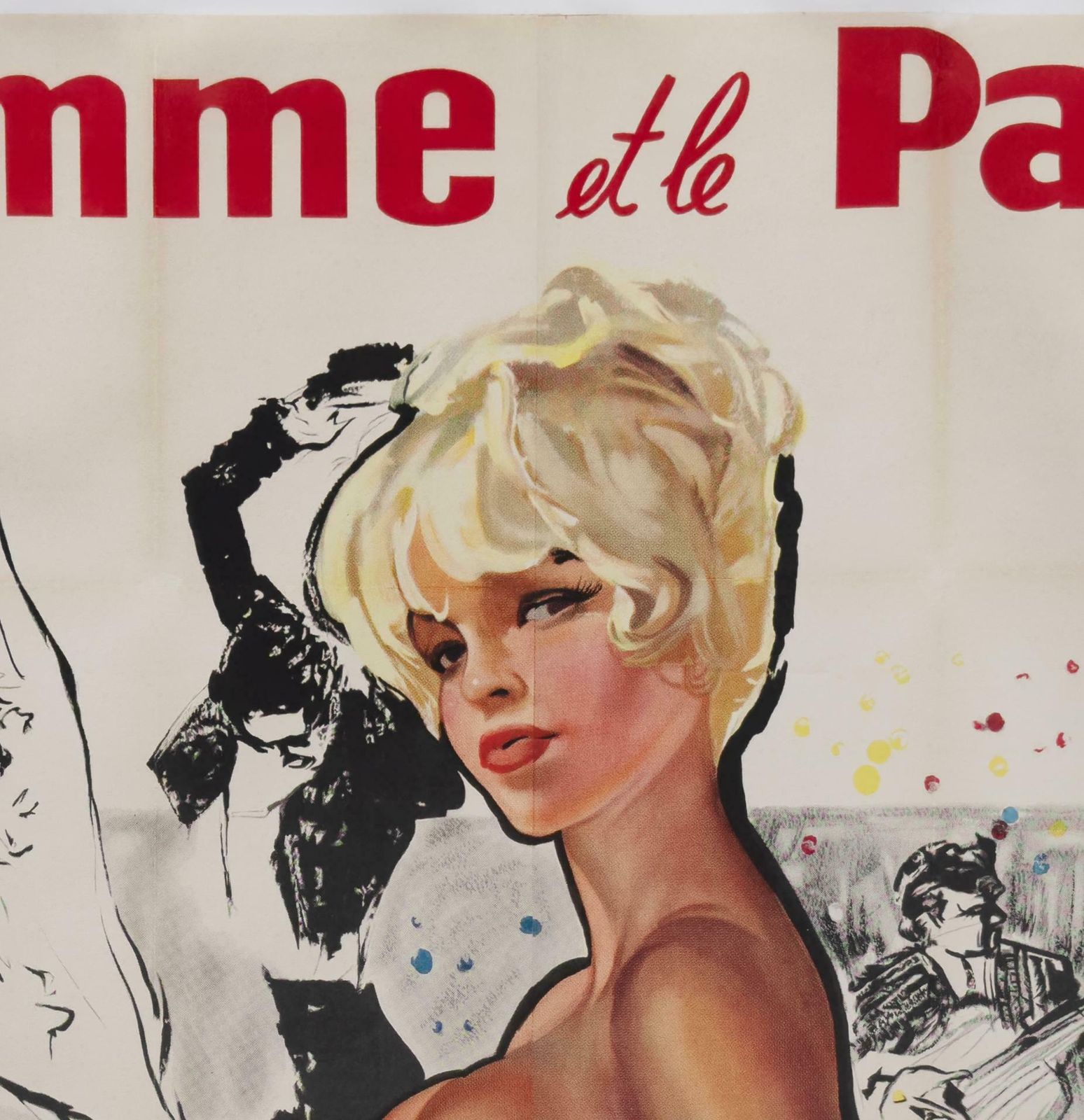 "A Woman Like Satan" 1959 French Double Grande Film Movie Poster, Yves Thos photo Art